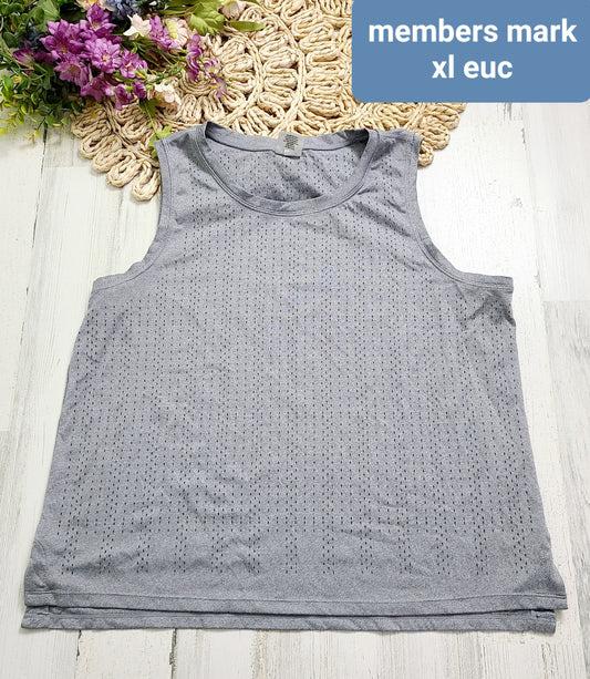 members mark mesh gray tank xl