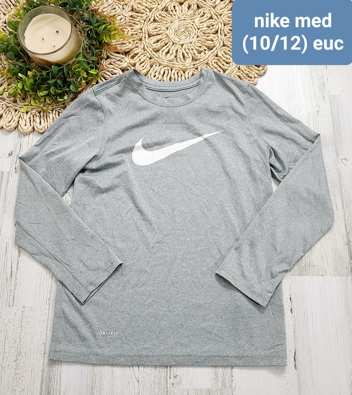 nike gray long sleeve medium