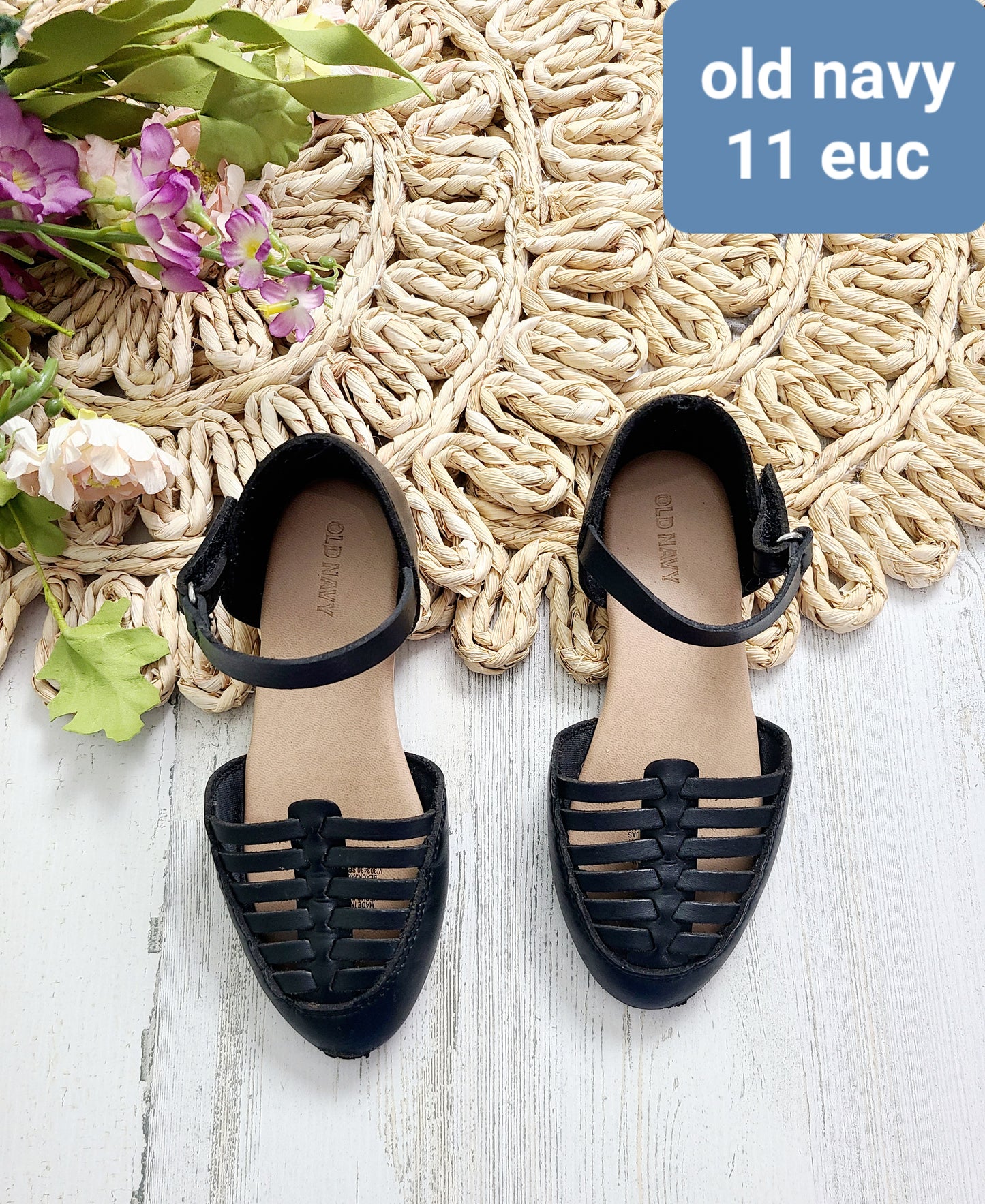 old navy black 11c girls sandals