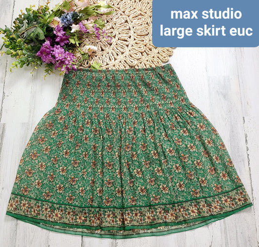 max studio green skirt large