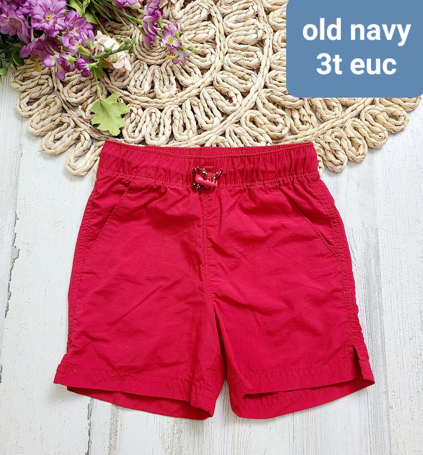 old navy red shorts 3t