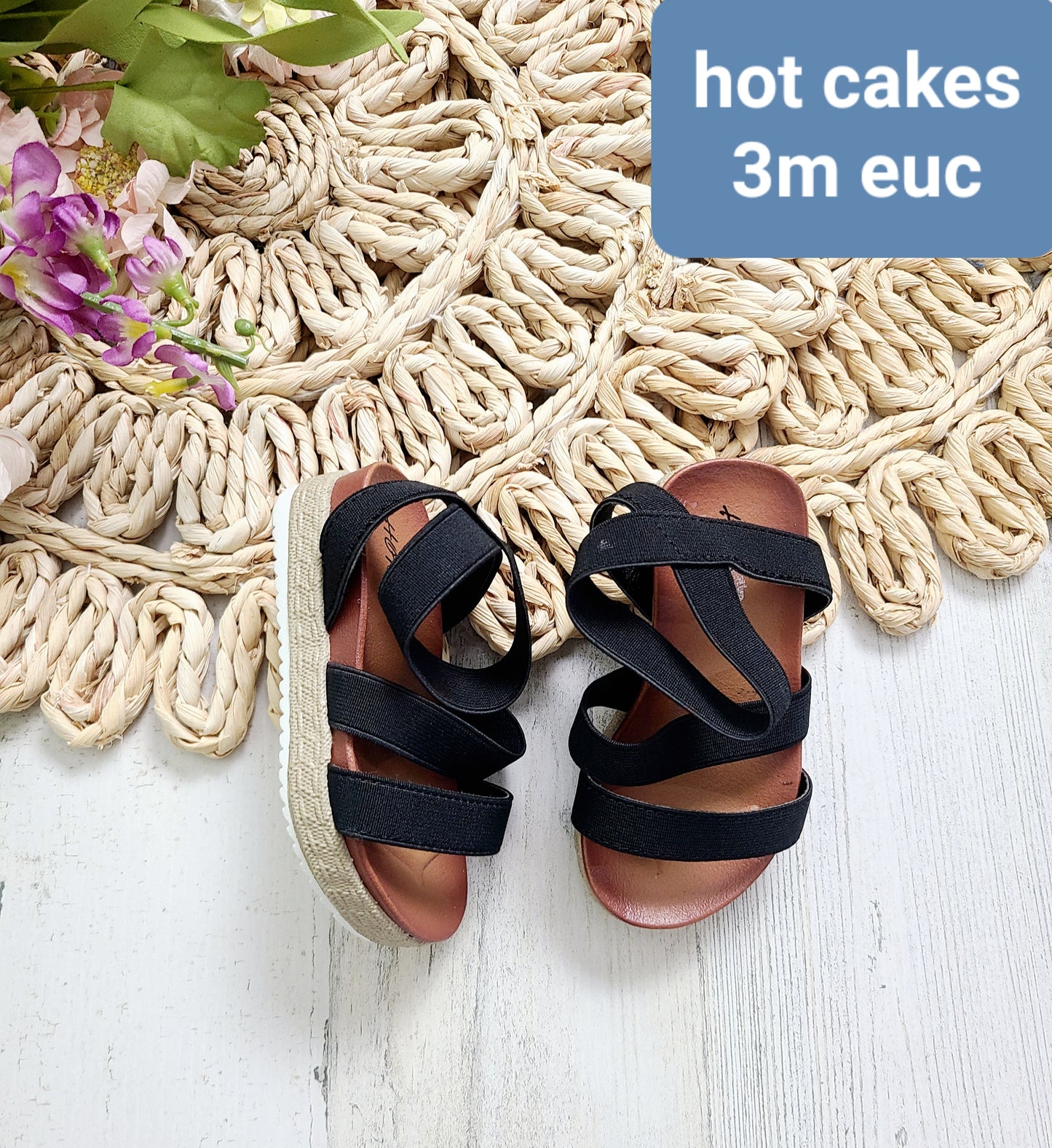 black strappy sandals hot cakes