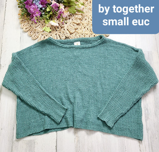 by together teal boxy sweater