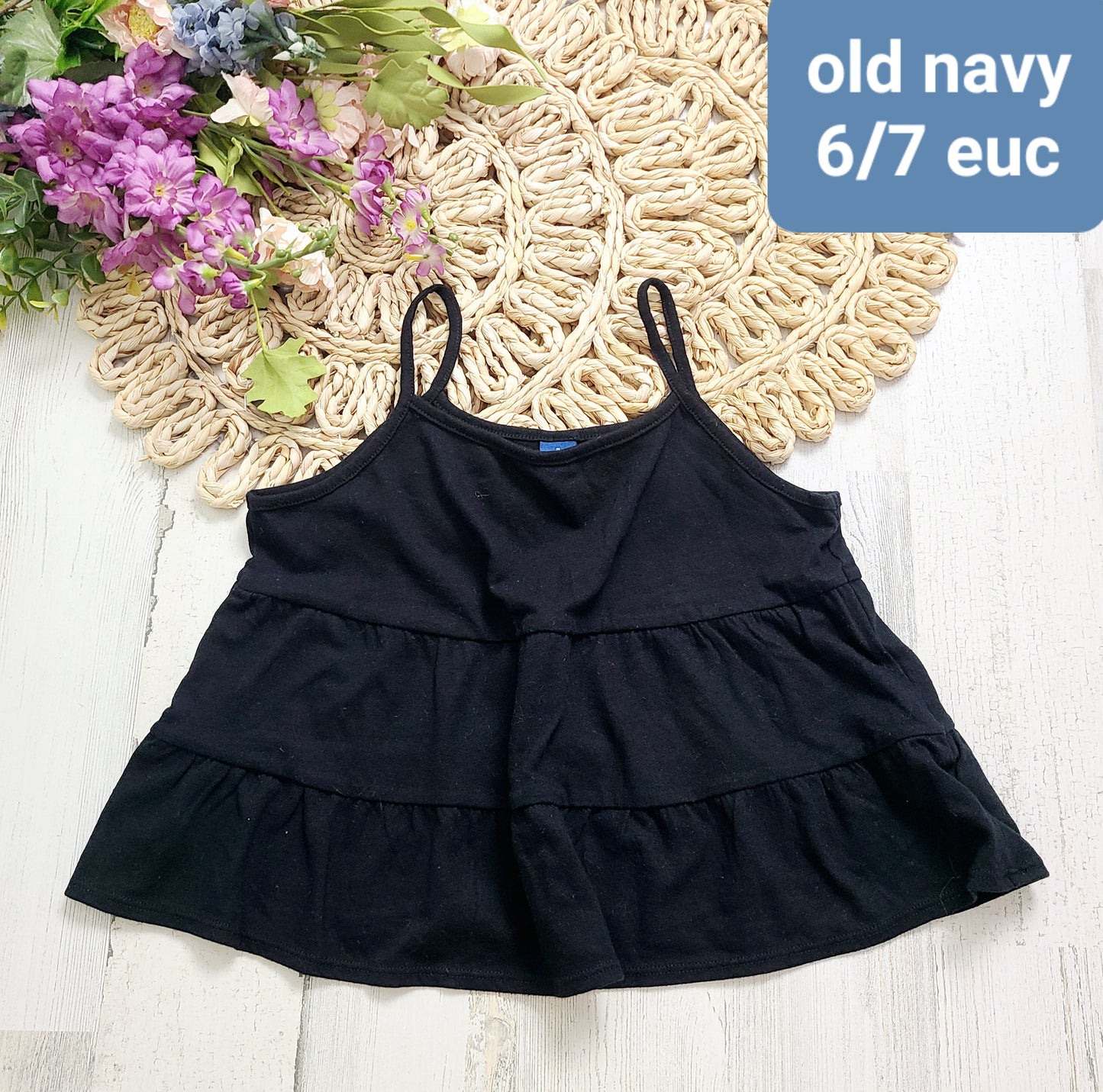 black tiered tank old navy