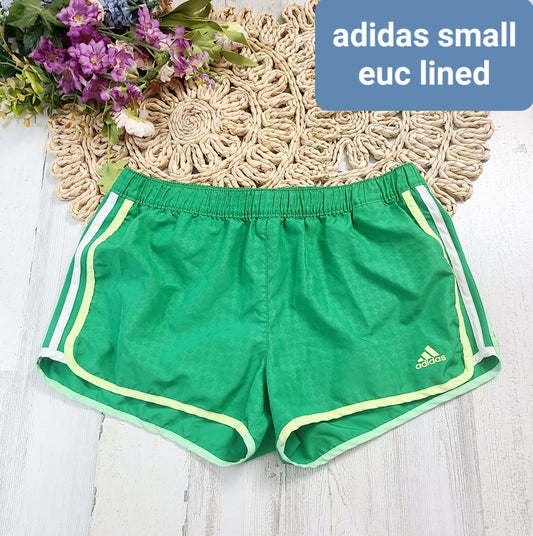 adidas bright green shorts lined
