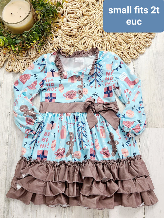 neutral pastel christmas dress