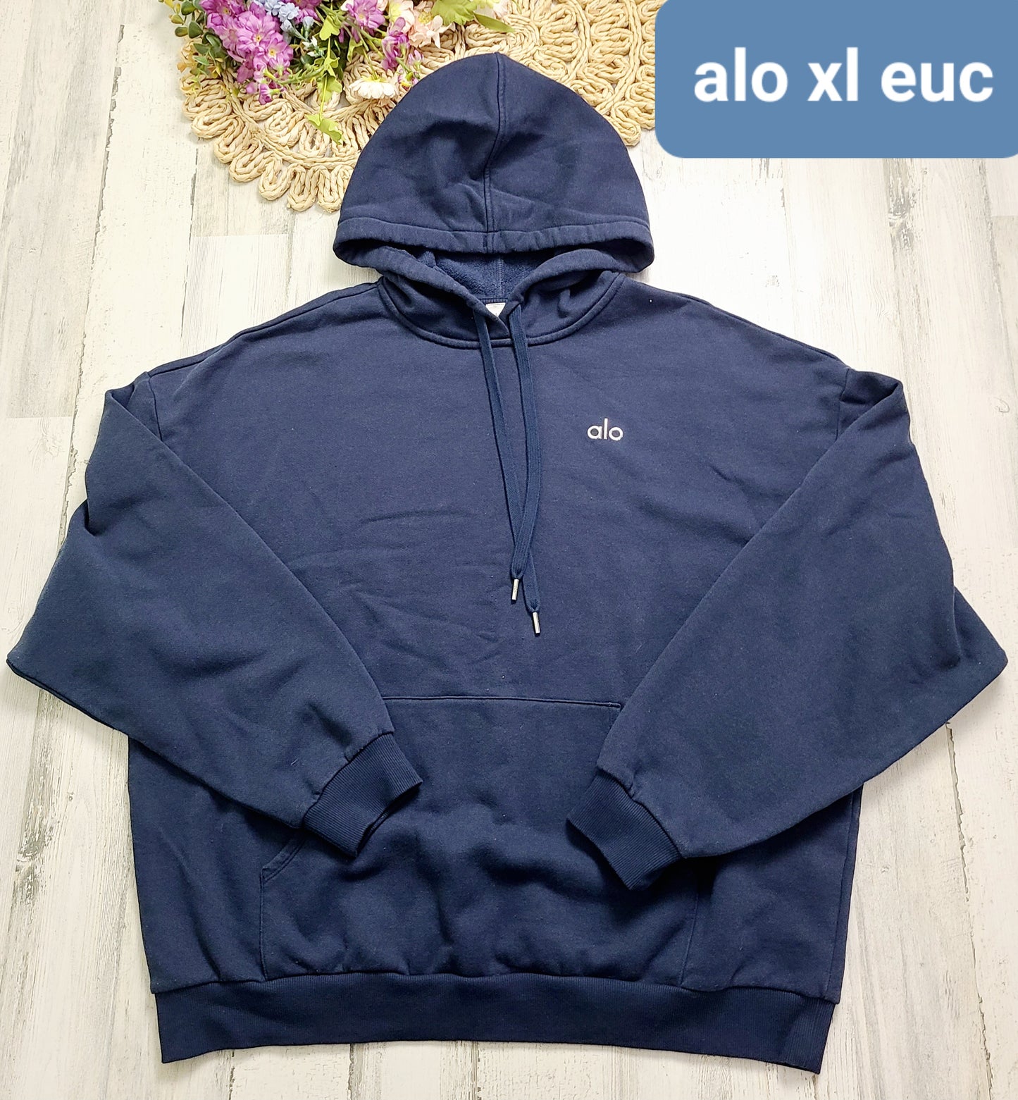 navy hoodie alo