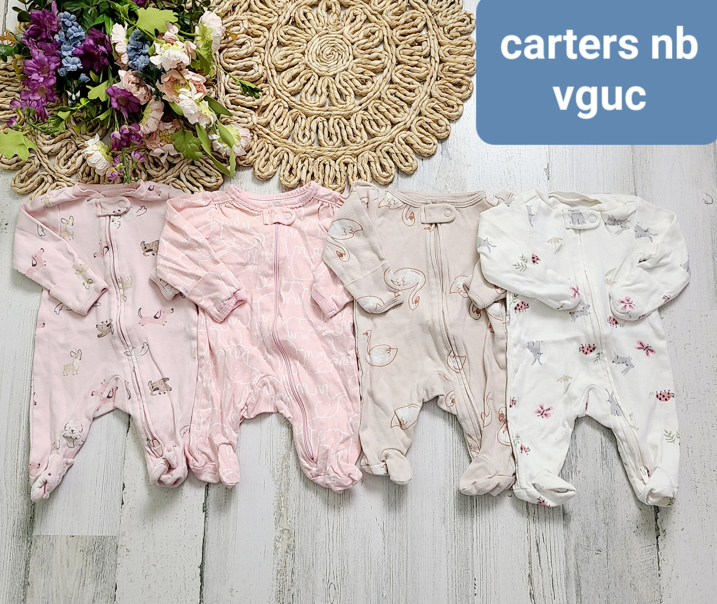 newborn four pajamas carters