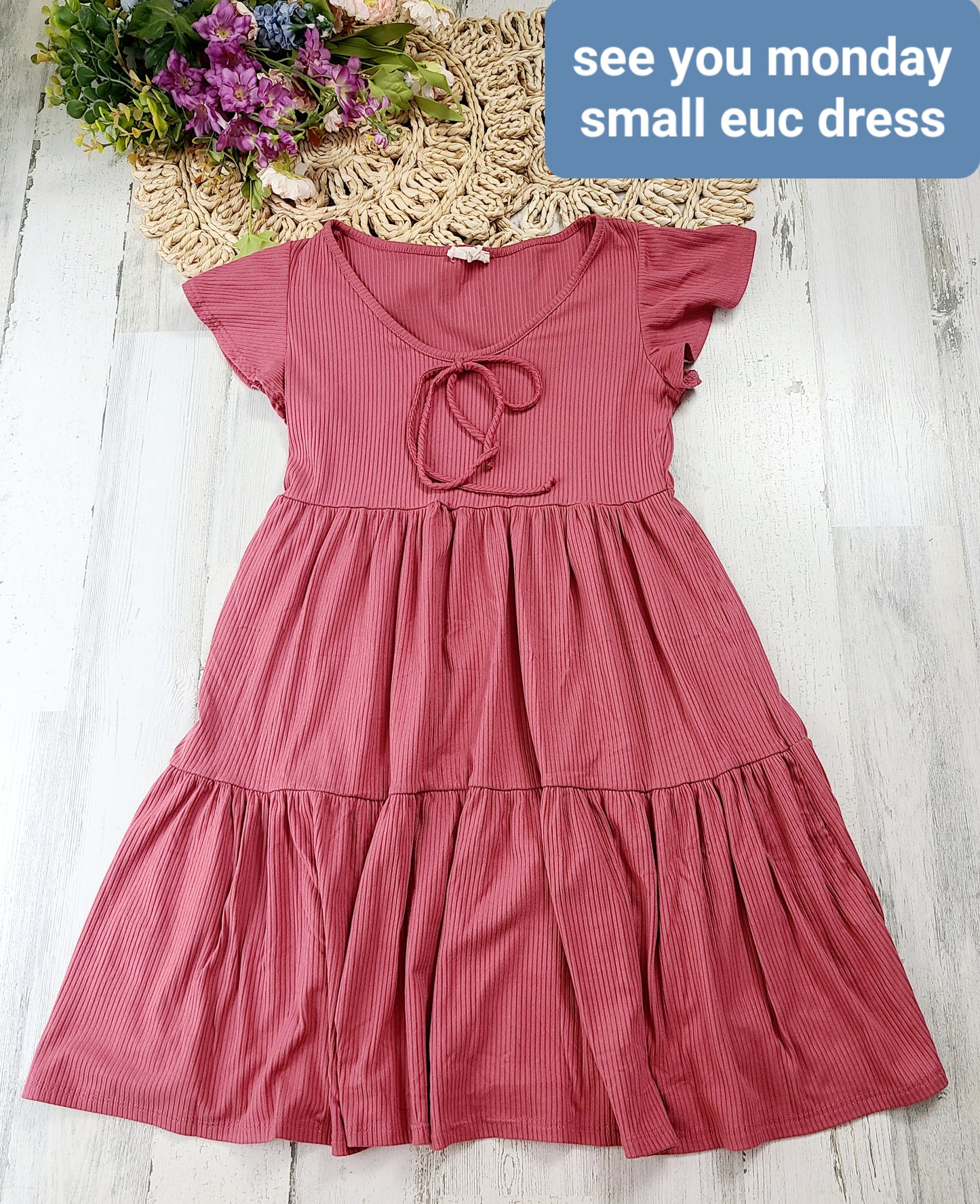 see you monday ribbed dress