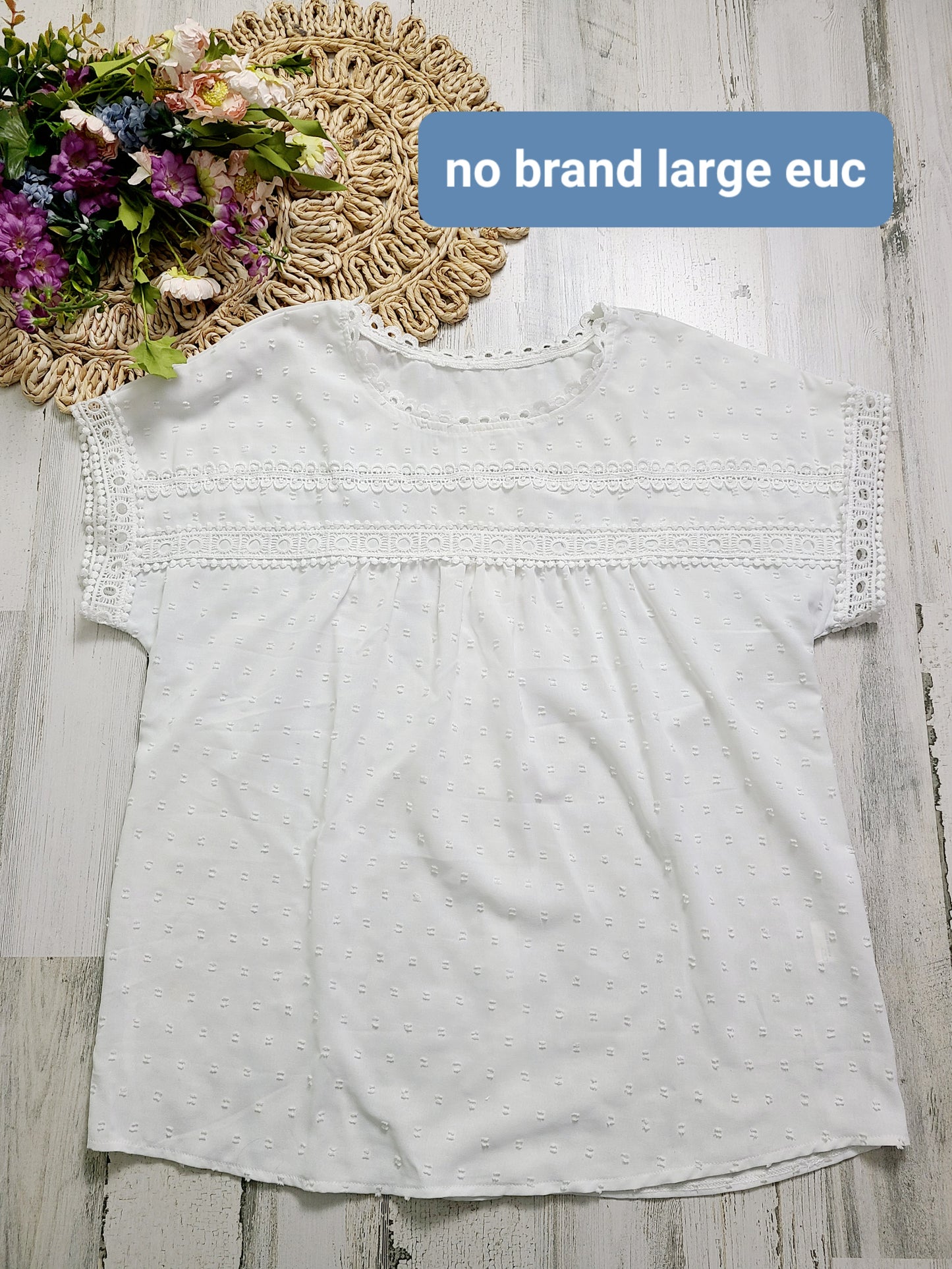 large white top buttons down back