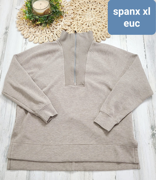 spanx tan quarter zip xl