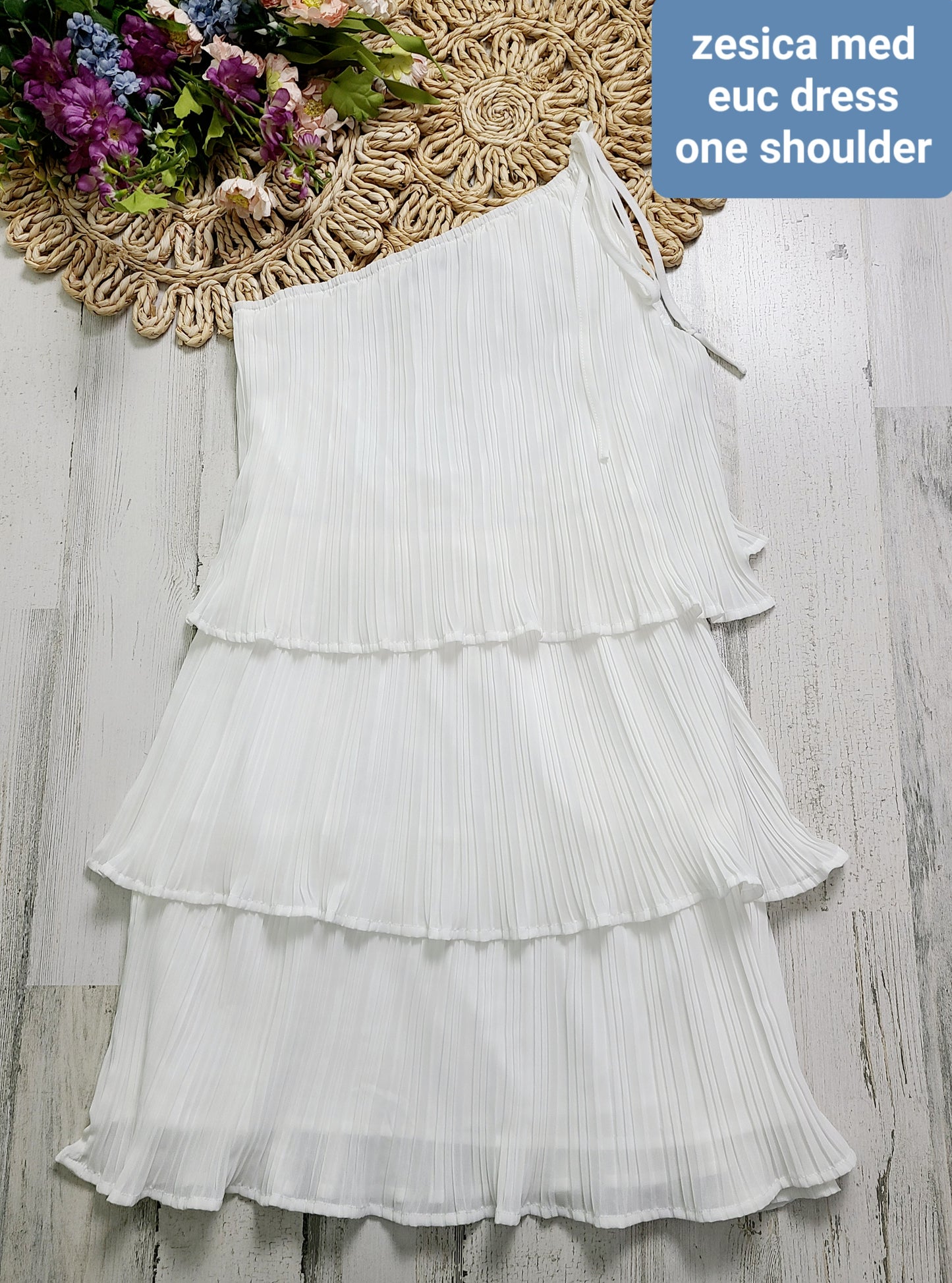 zesica one shoulder ruffle dress