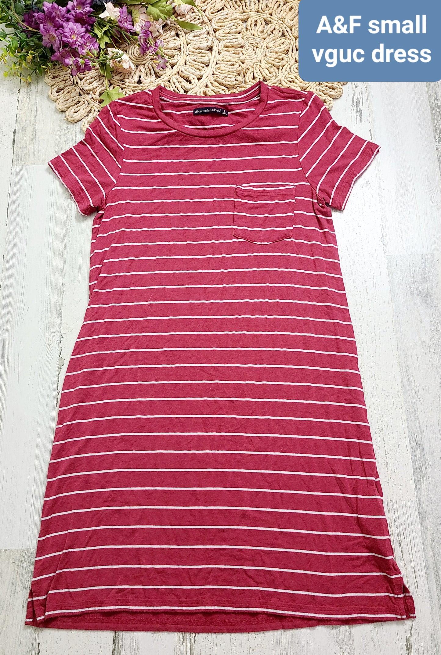 a&f pink stripes dress