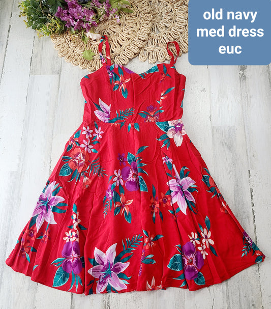 red purple flowers old navy dress