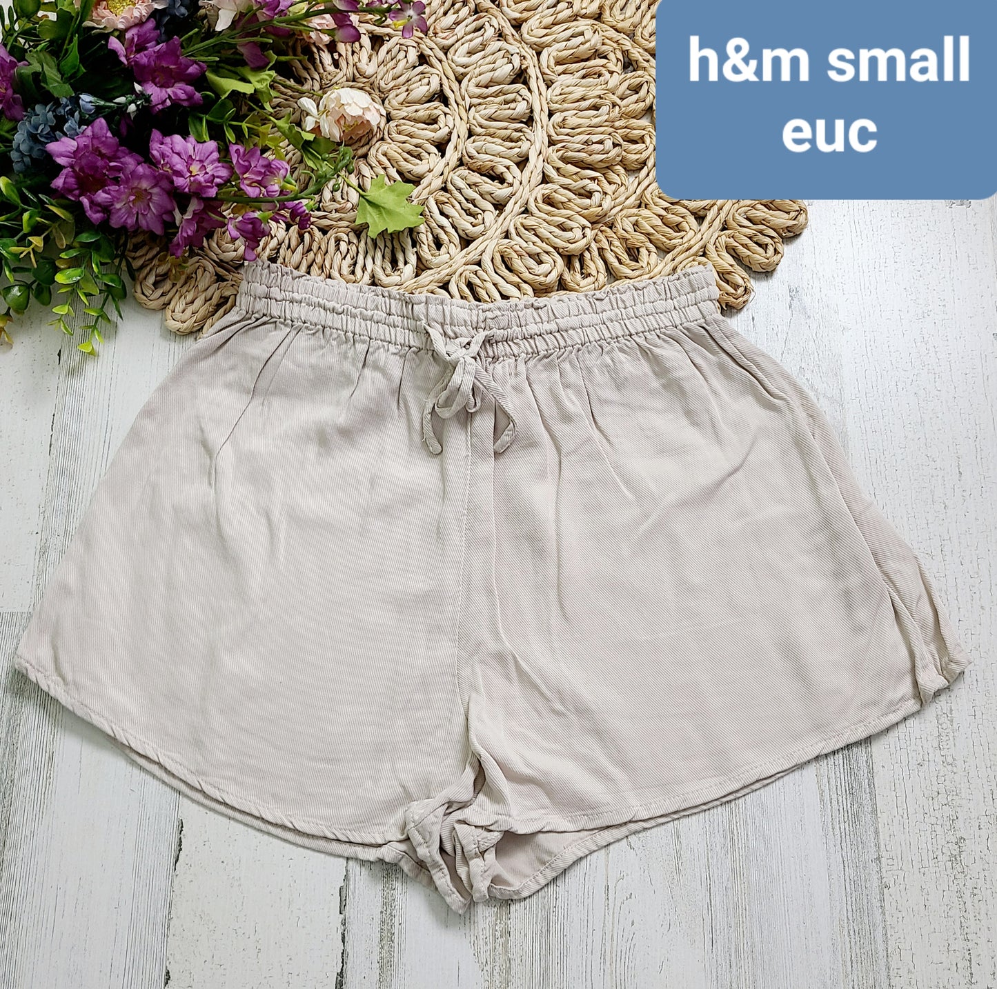 h&m tan shorts drawstring