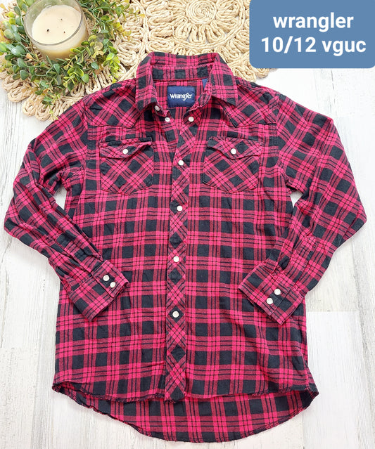 wrangler red black plaid