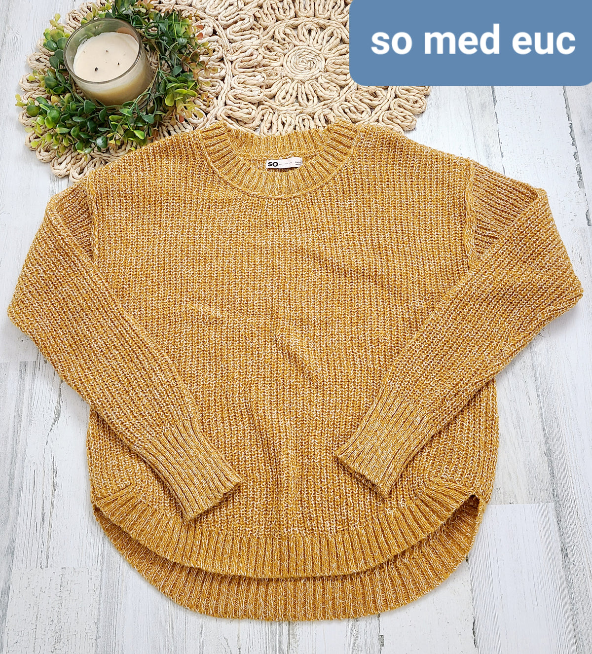 mustard sweater medium so