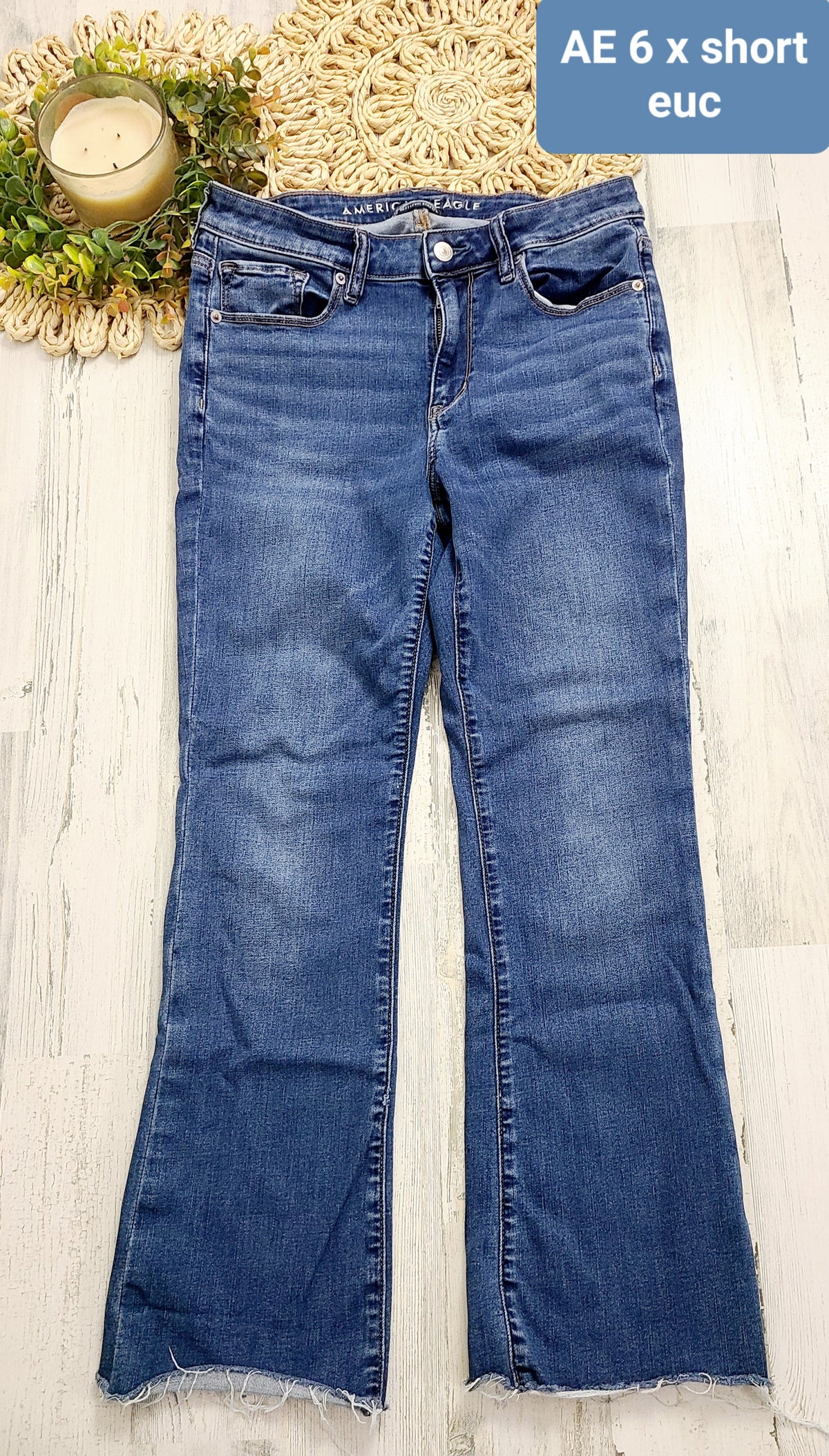ae 6short bootcut flare capri