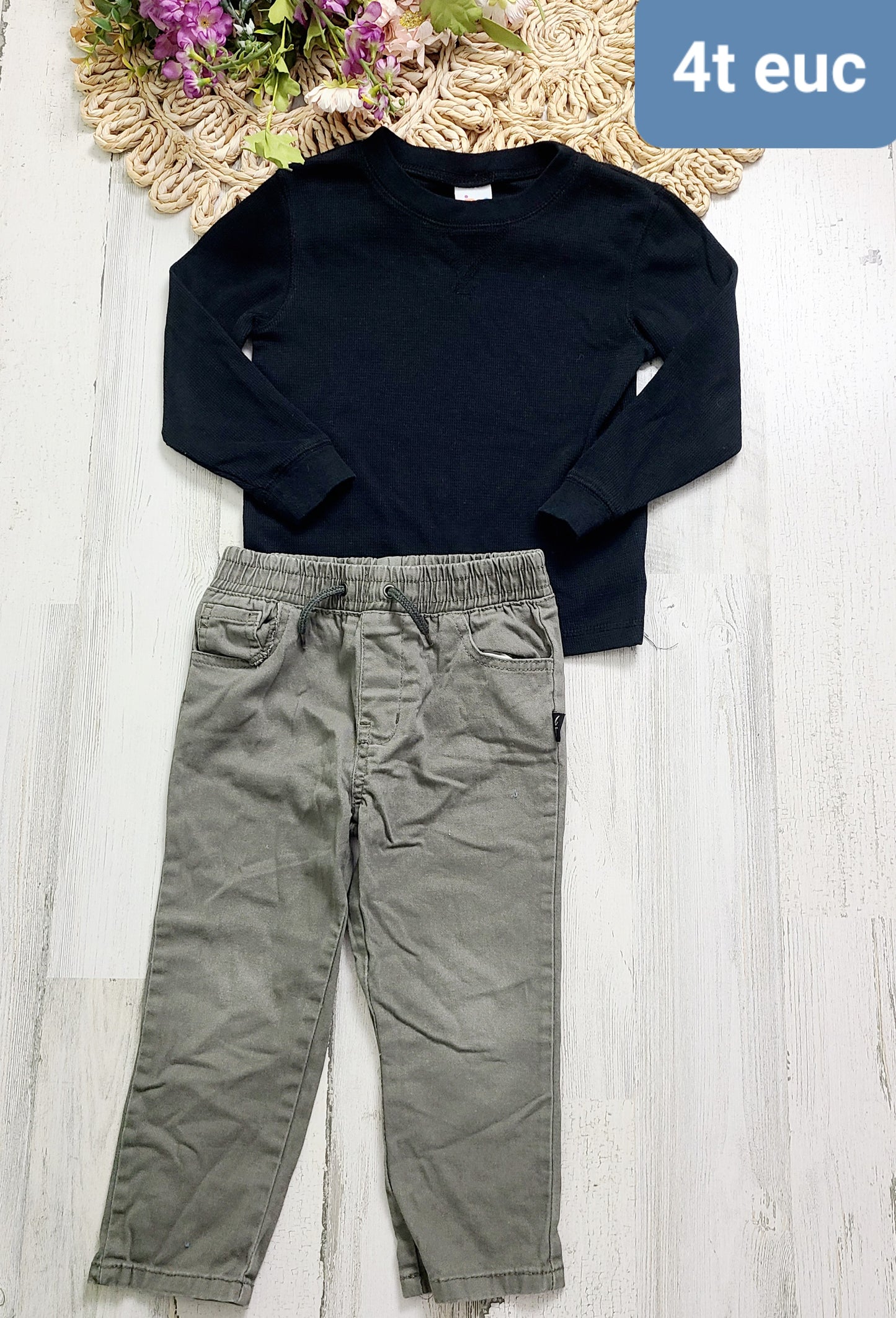 black top green pants