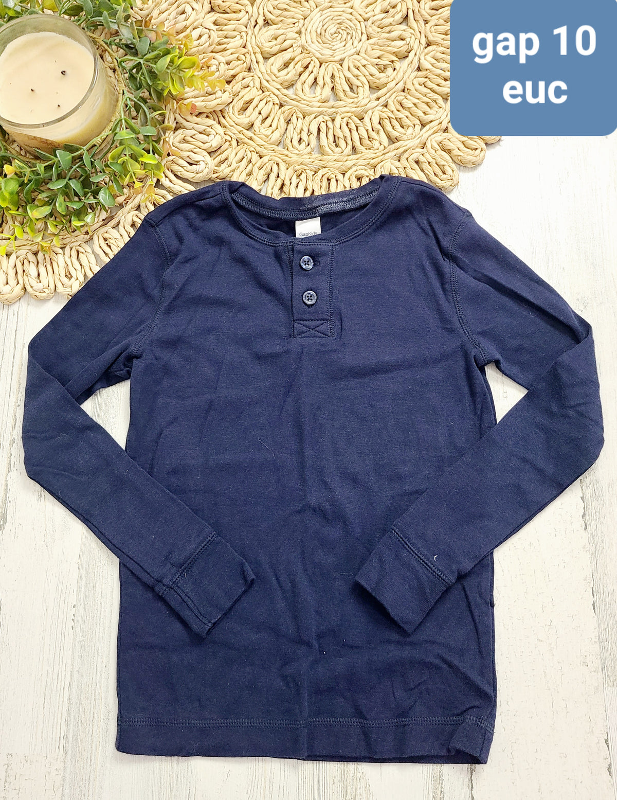 blue henley 10y boys shirt gap