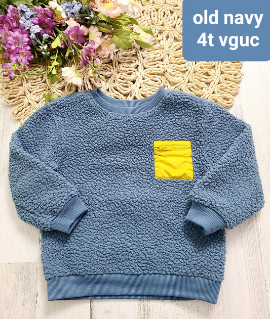 sherpa blue yellow pocket old navy