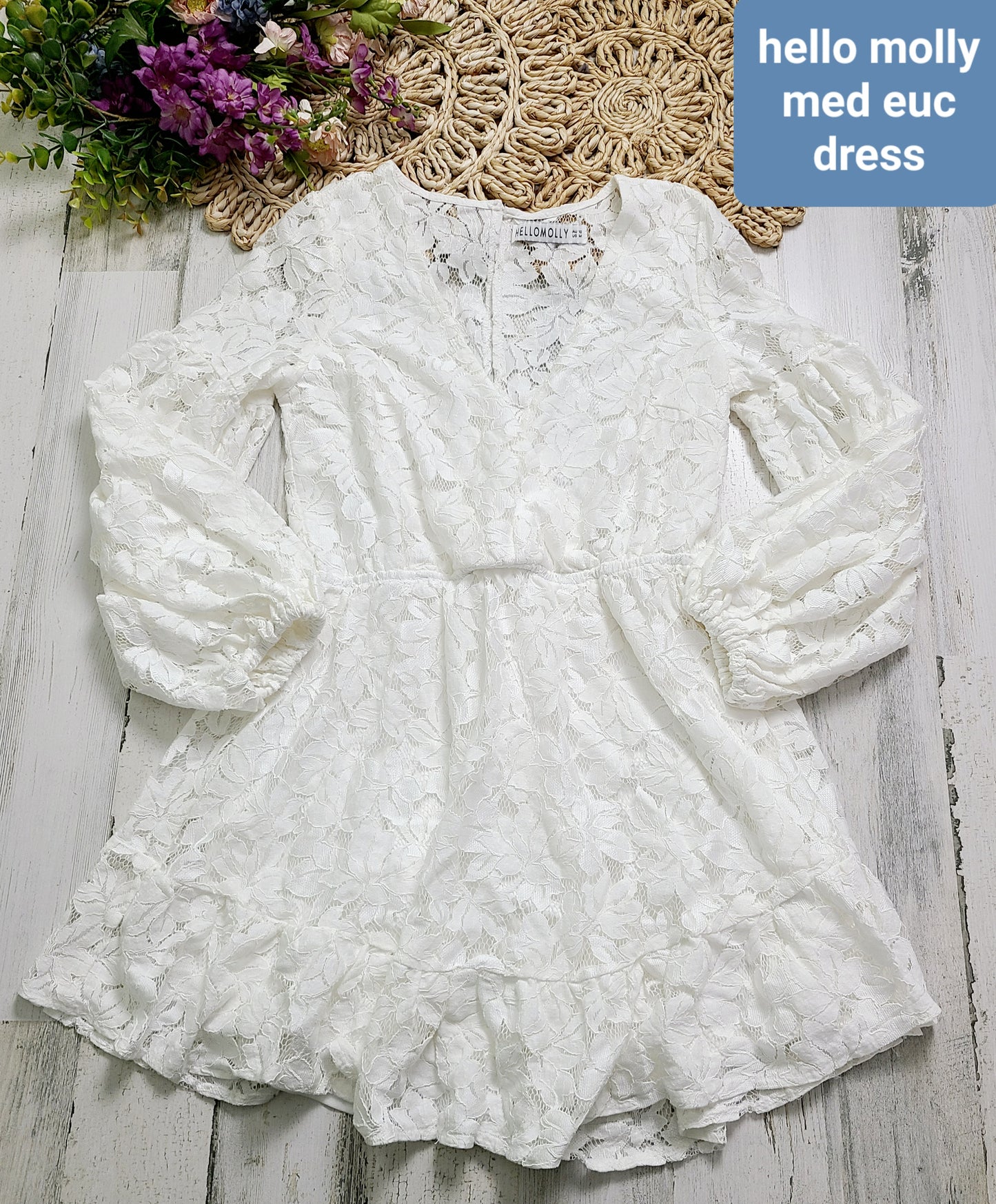 hello molly lace dress white