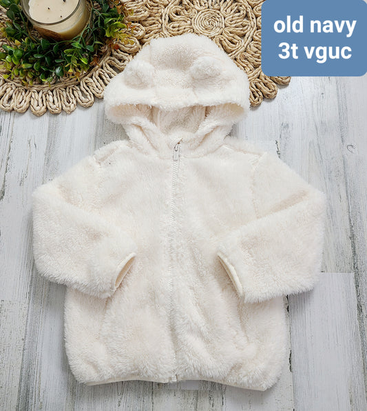 cream fleece jacket ears on hood old navy