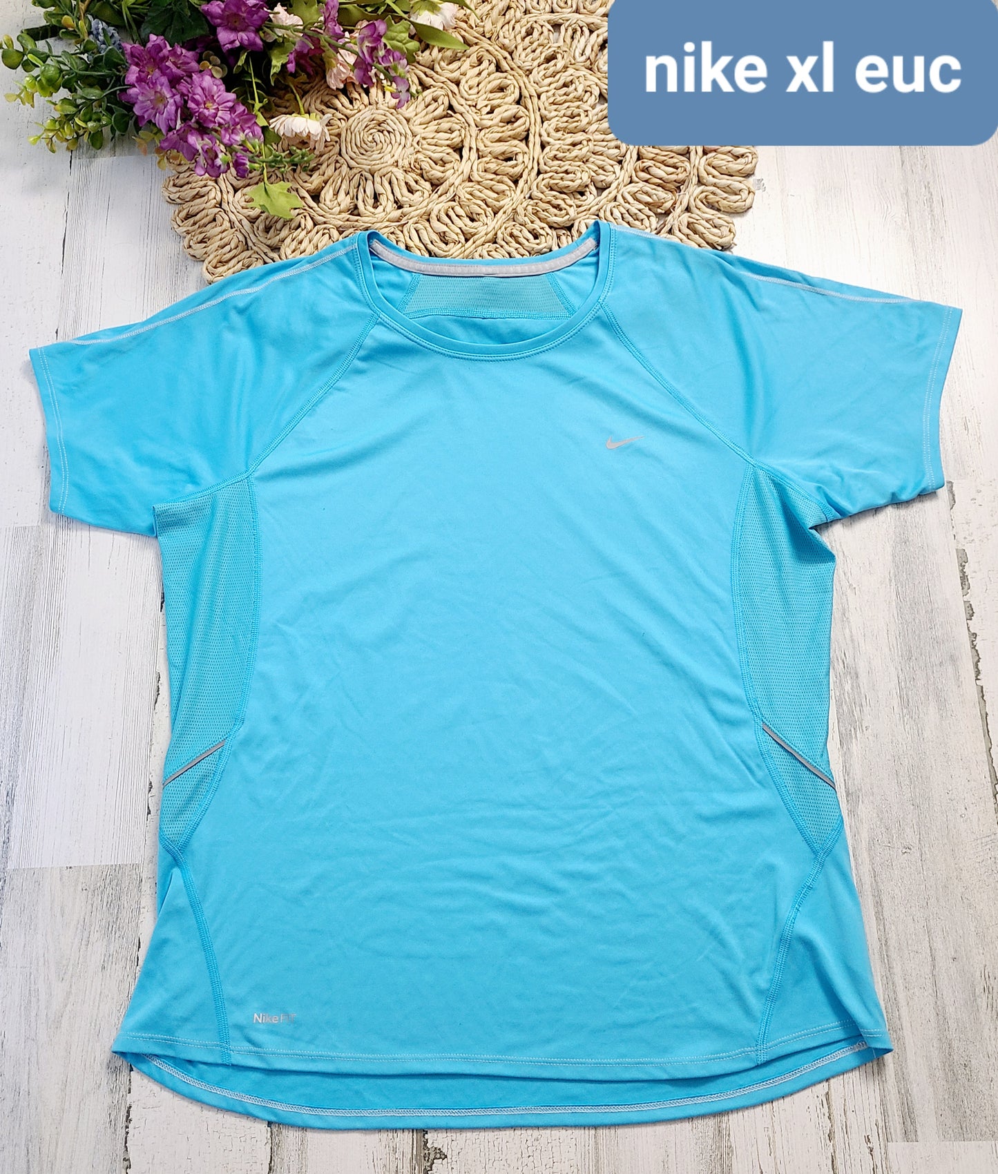 nike aqua blue tee
