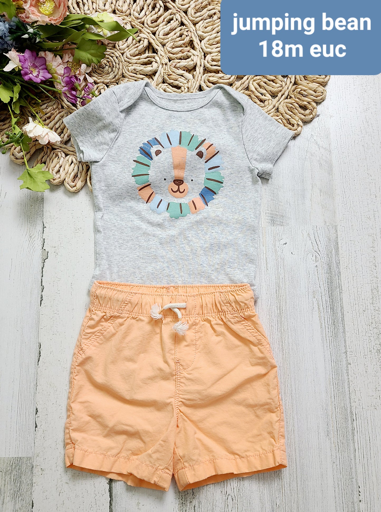 jumping beans lion orange shorts