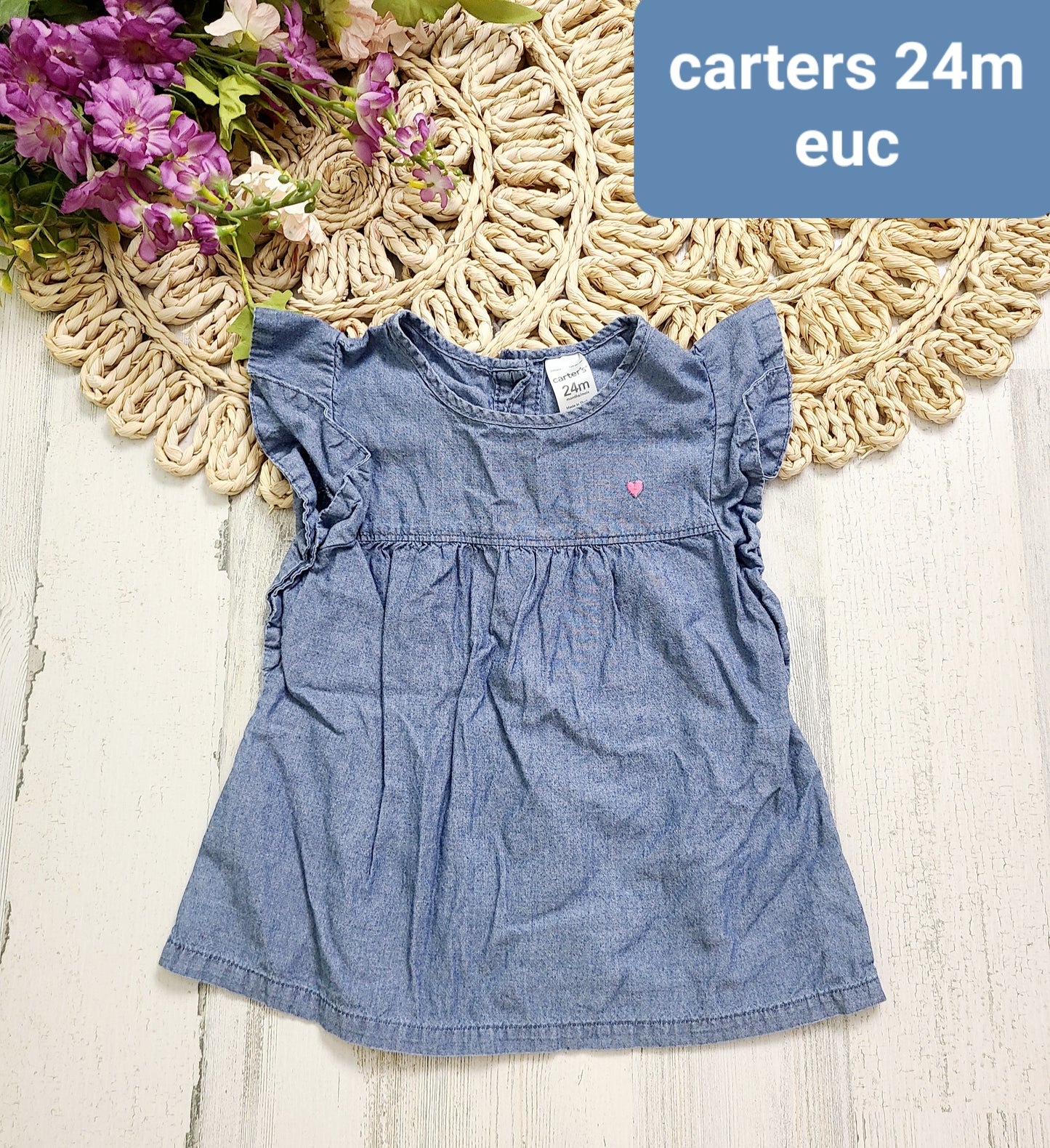 chambray ruffle tank 24m
