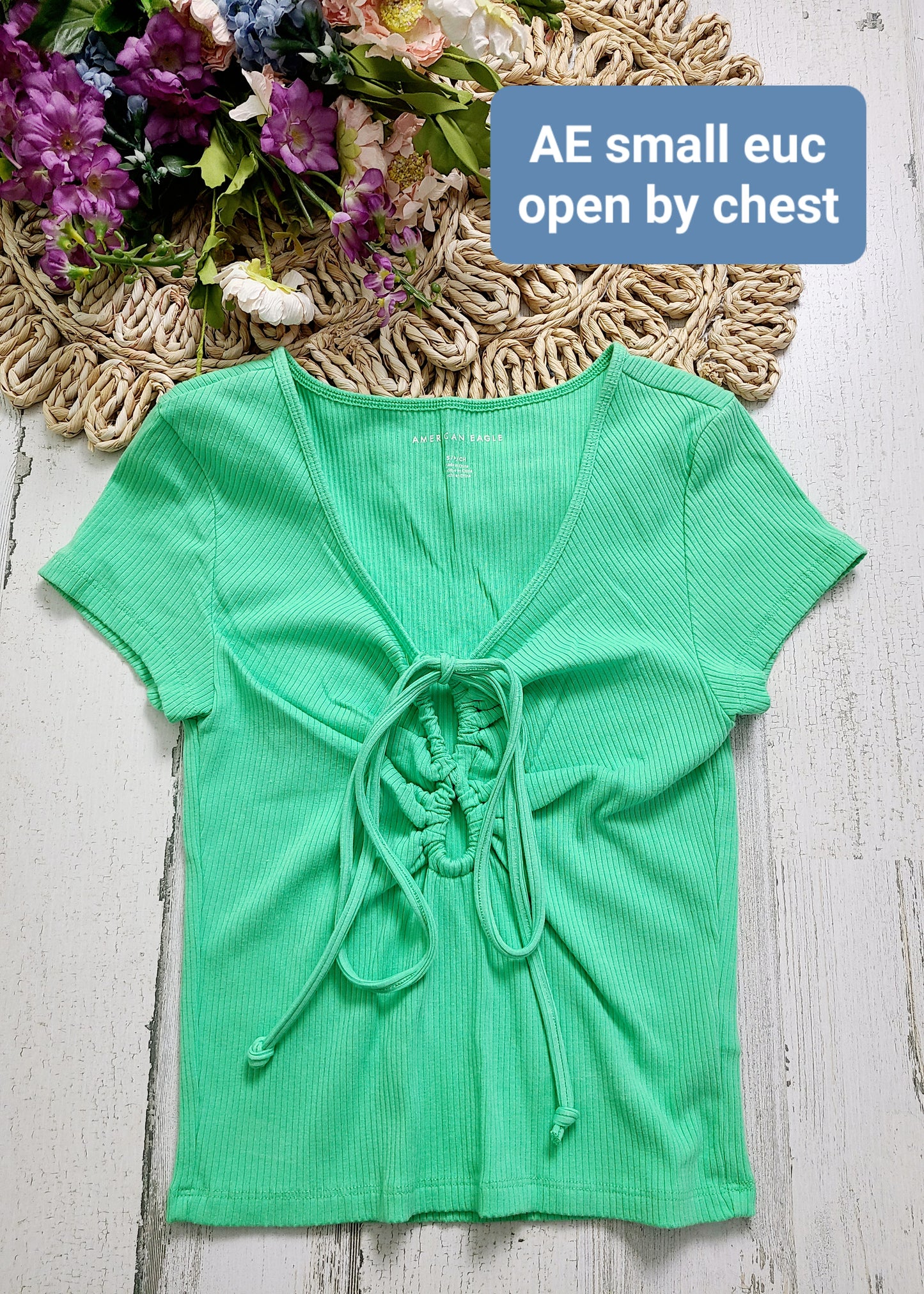 ae bright green open tie