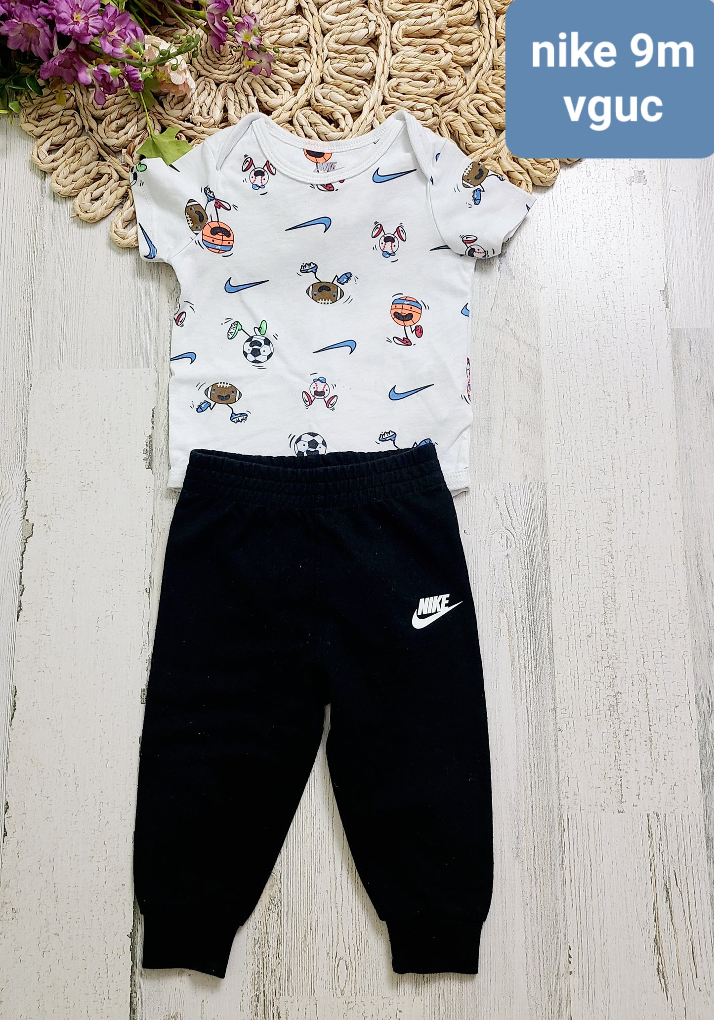 nike 9m onesie and joggers