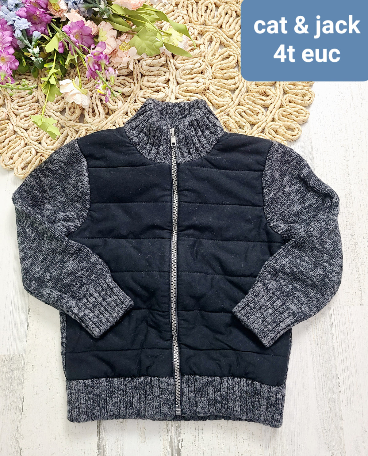 quilted sweater zip cat&jack