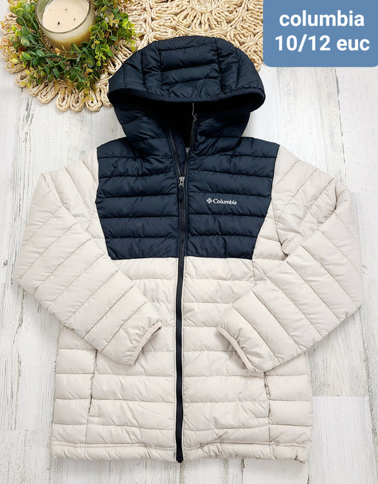 puffer columbia ivory black coat