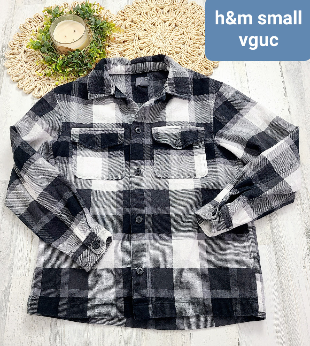 black white plaid h&m womens