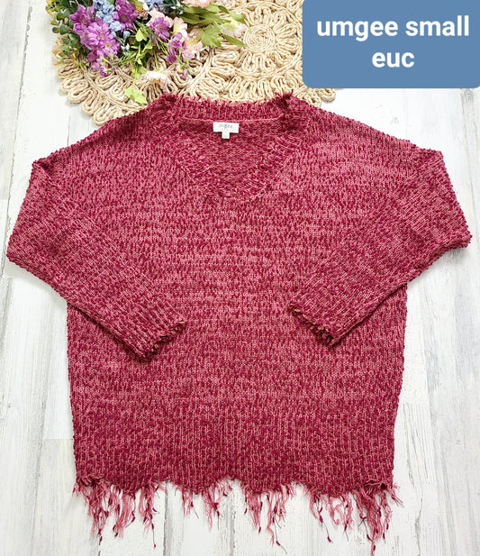 umgee distresssed bottom sweater