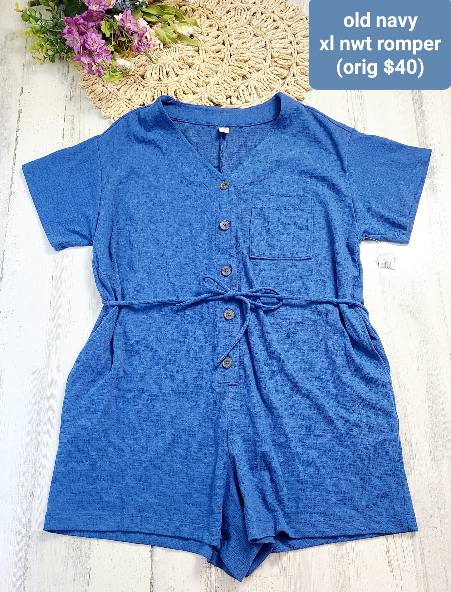 new old navy blue romper xl