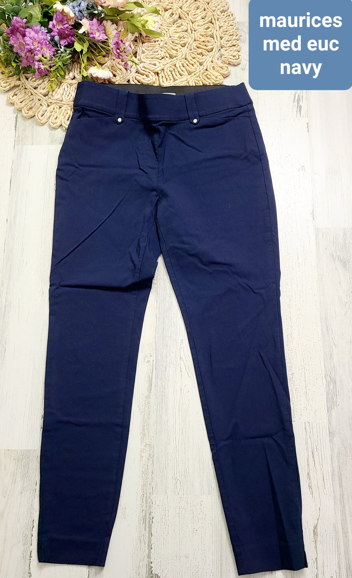 navy maurices elastic waist