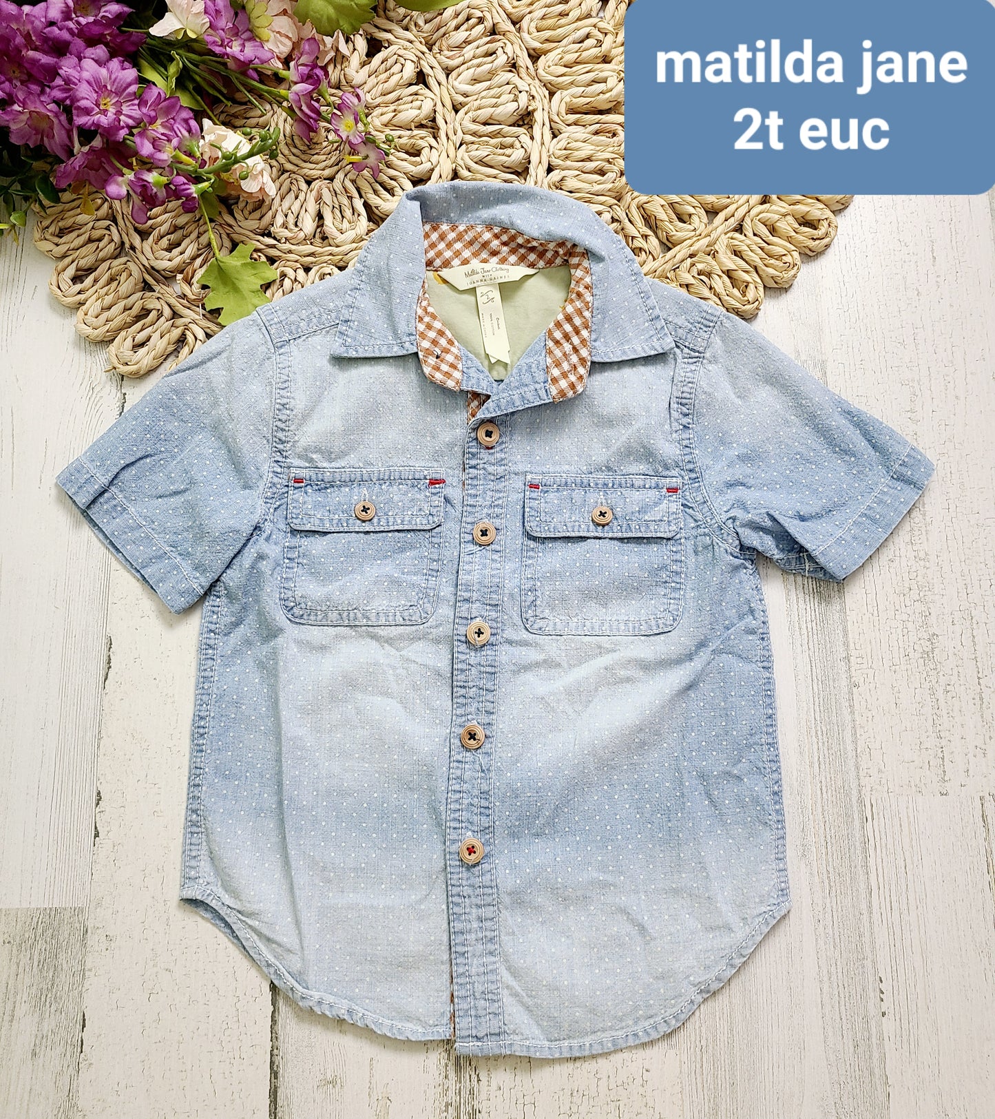 matilda jane jean button down boys shirt