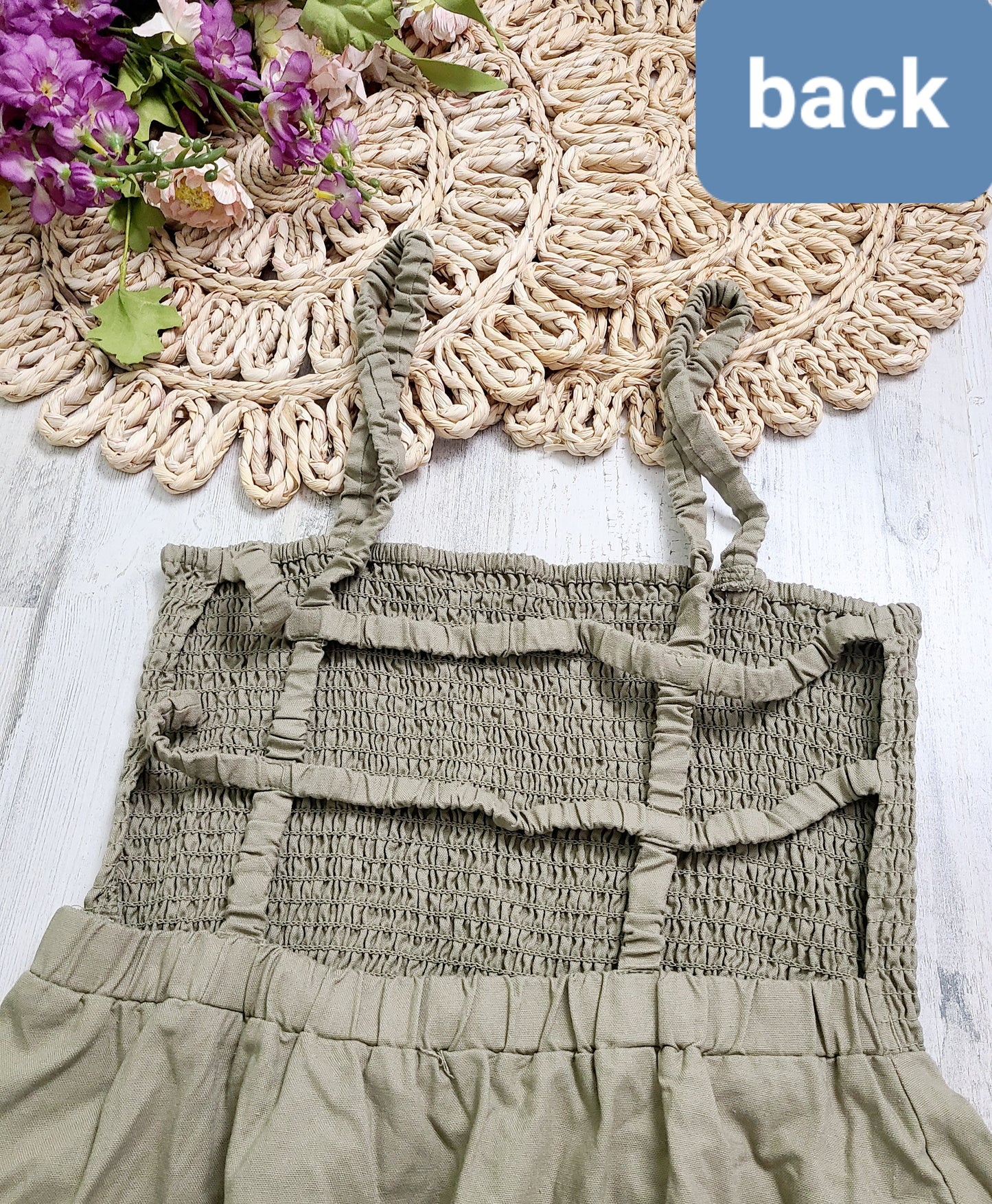 forever 21 smocked sage green dress