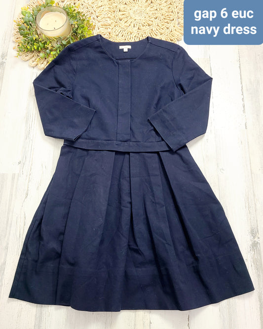 navy gap long sleeve dress