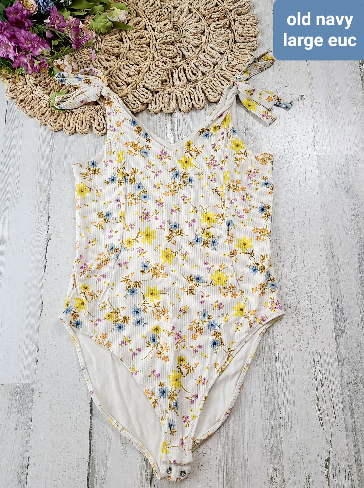 floral tie strap old navy body suit
