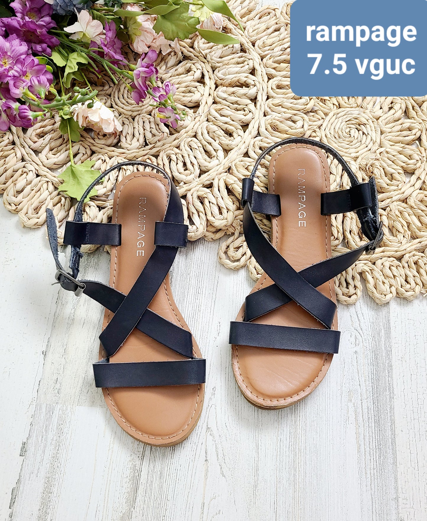 rampage black sandals