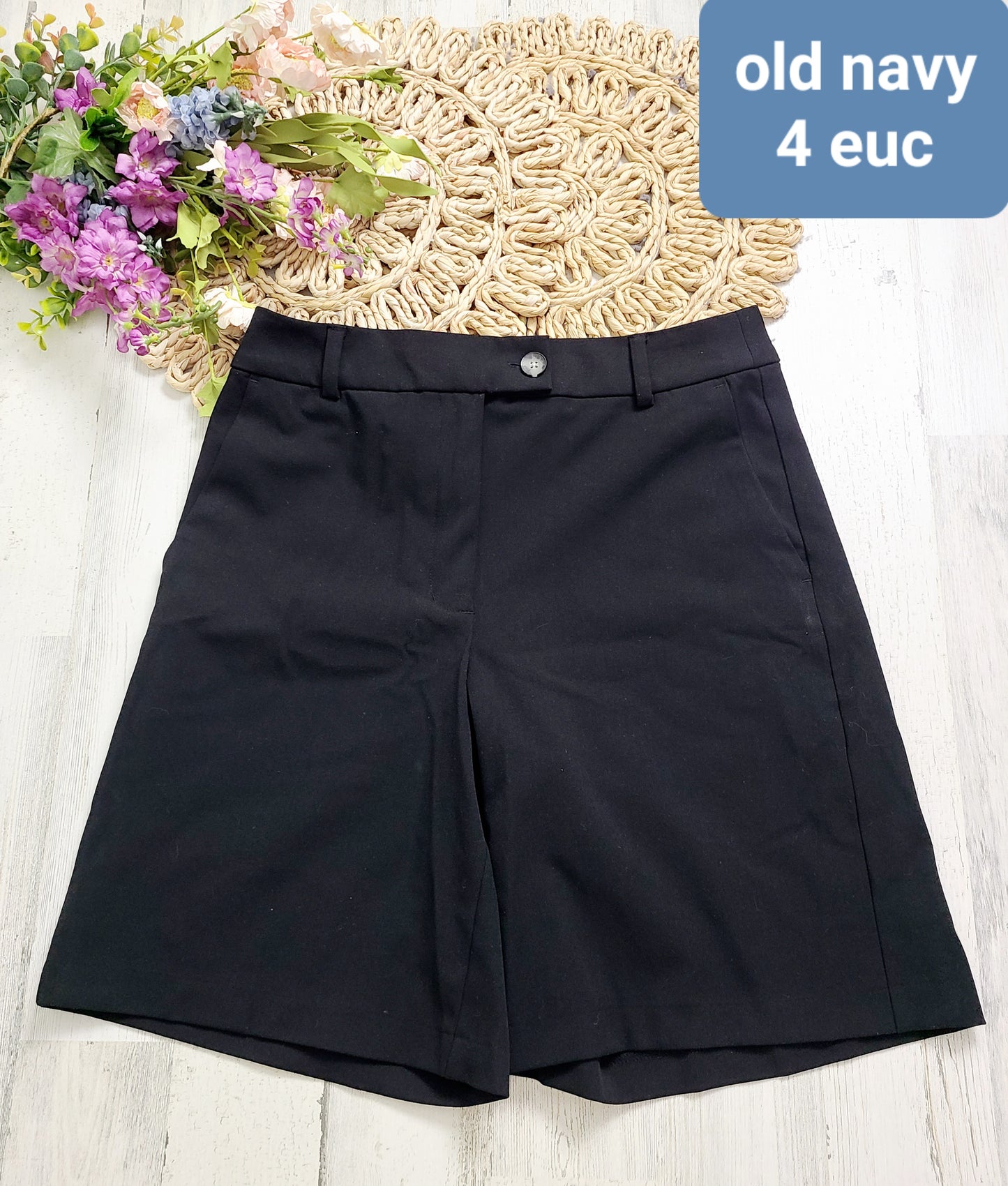 old navy longer black shorts