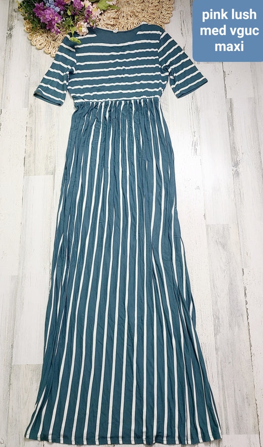 maxi striped pink lush dress