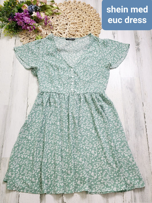 shein sage green dress medium
