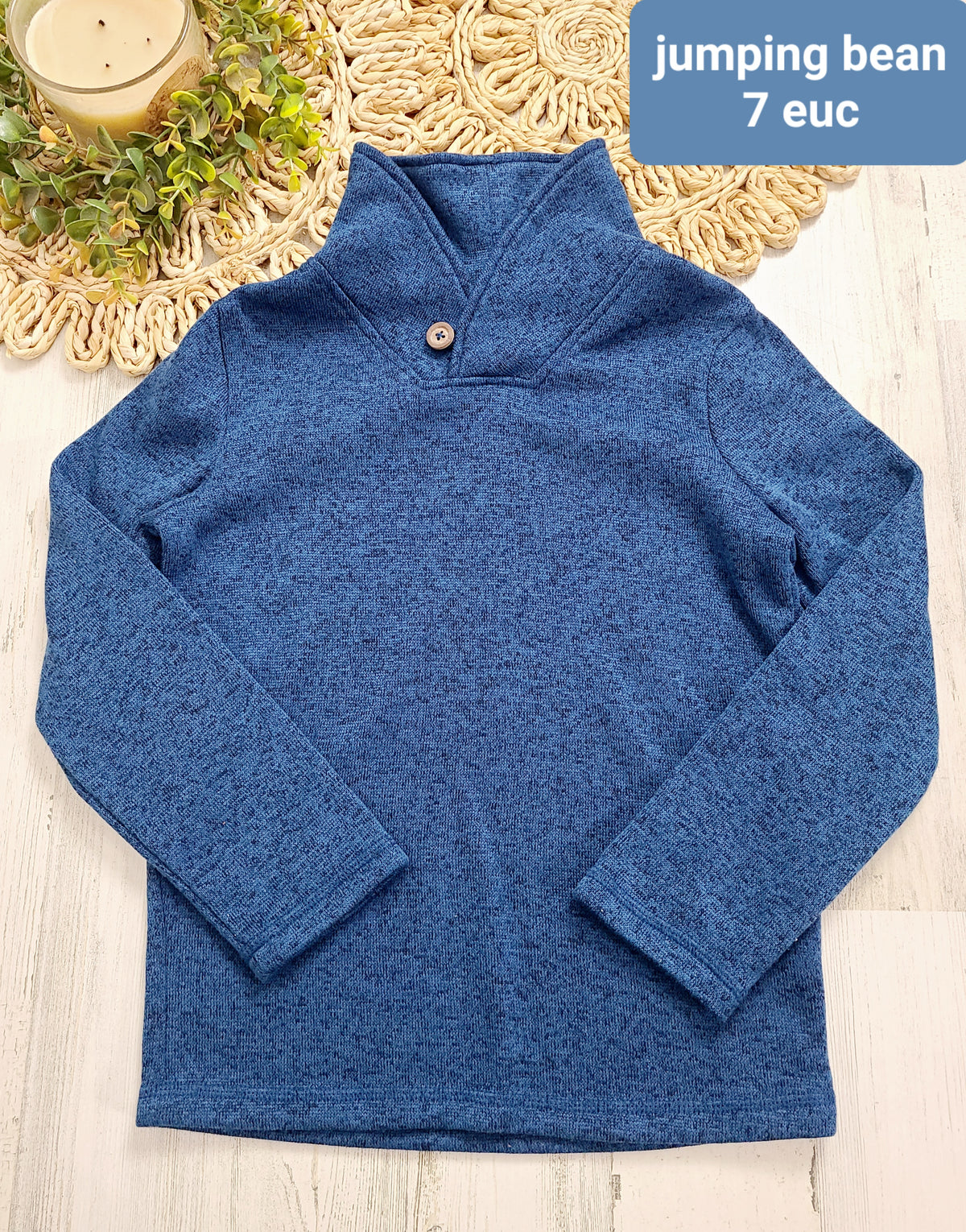 blue heather fleece pullover jumping bean