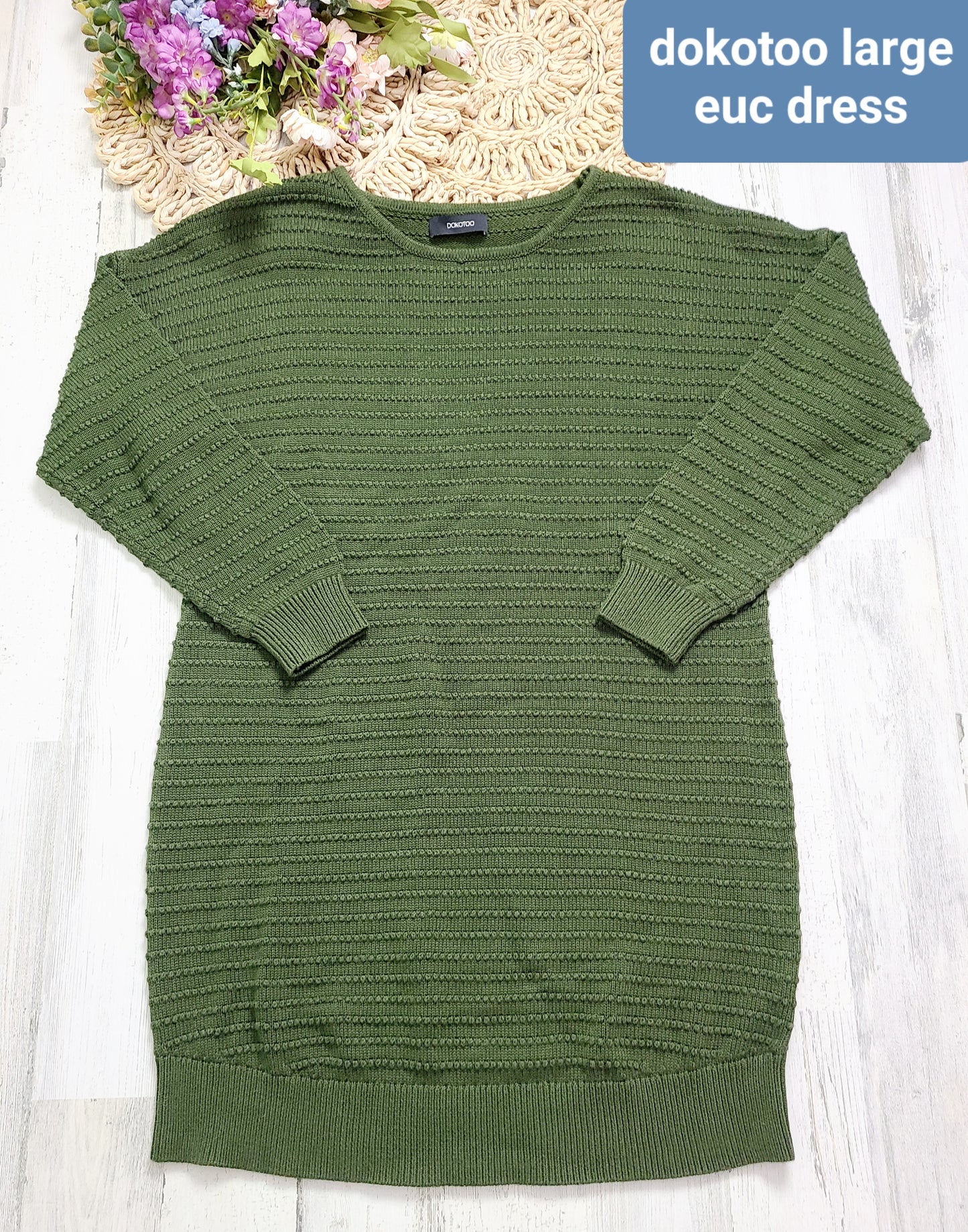 green sweater dress dokotoo