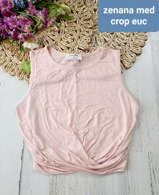 zenana twist front crop tank