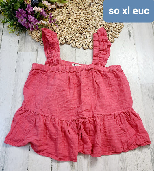 so pink peplum tank xl
